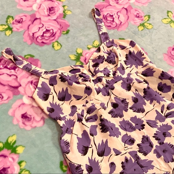 The Limited Tops - Limited Ivory Lavender Brushed Floral Silk Blouse